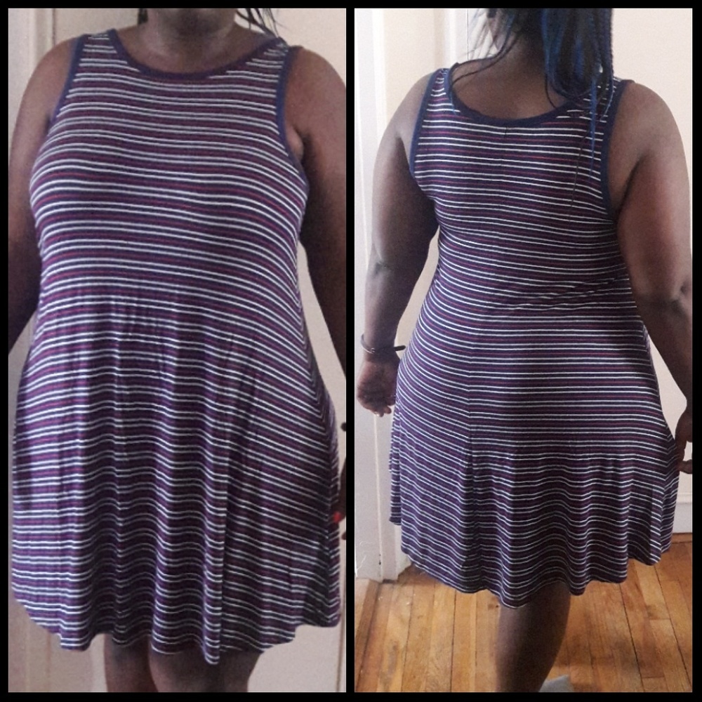 Red White & Blue Sleeveless Knit Dress NWT XL